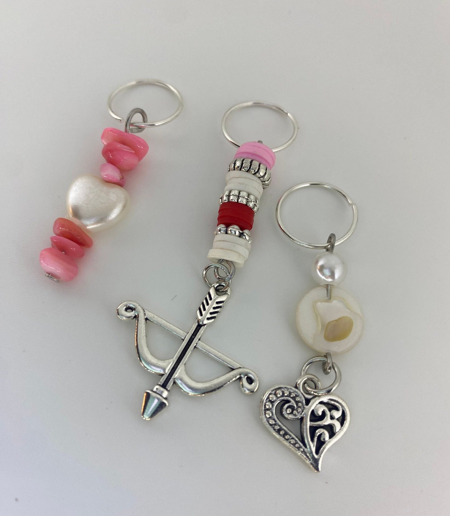 3 pc Valentines Loc Jewelry Set | Gift for Her | Galentines| Faux Locs | Hair Decor | Cupids Bow and Arrow | Braid Decor | Loc Cuffs