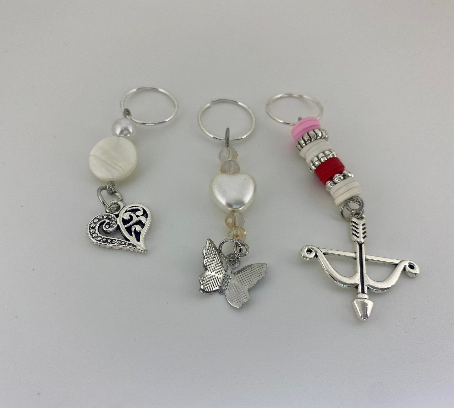 3 pc Valentines Loc Jewelry Set | Gift for Her | Galentines| Faux Locs | Hair Decor | Cupids Bow and Arrow | Braid Decor | Loc Cuffs