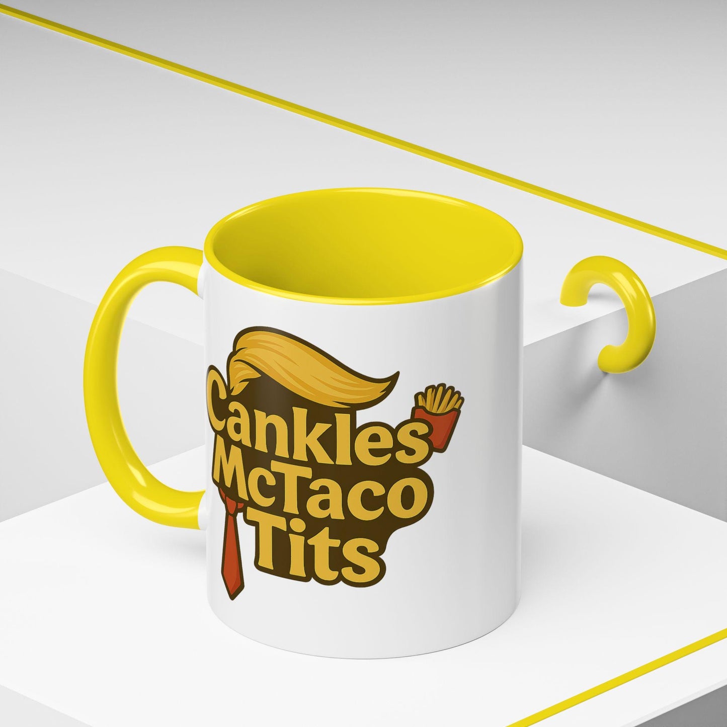 Funny Anti Trump Meme Ceramic Accent Mug| Cankles McTaco Tits Liberal Humor Gift| Political Satire Coffee Cup| 11oz Dishwasher Safe Mug