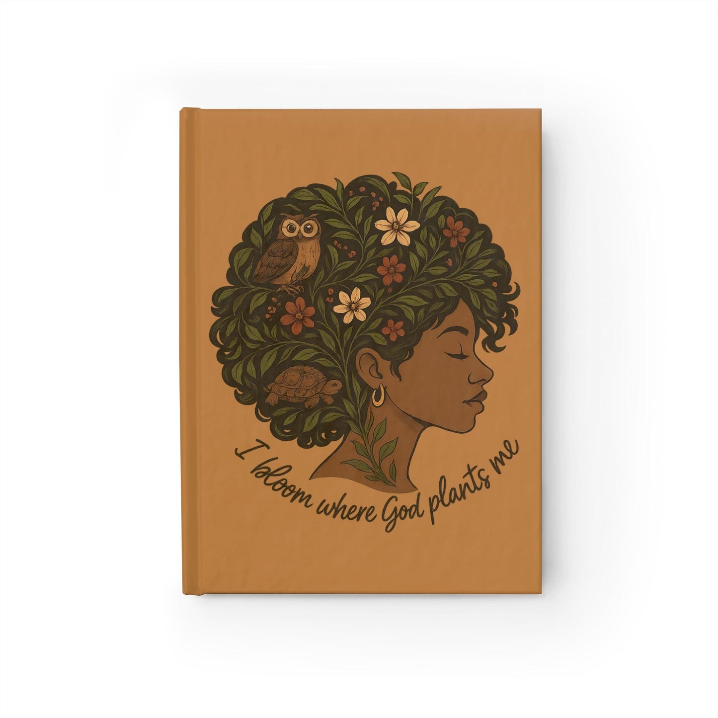 Afrocentric Christian Journal | I Bloom Where God Plants Me Notebook | Black Woman Affirmation Gift | Faith Writing Journal